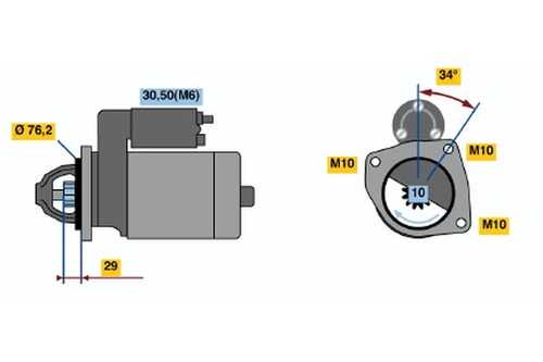 BOSCH 0001107499 Стартер! 1.1Kw Ford Fiesta/Focus/Puma, Mazda 121 1.0-2.0i 16V 95>