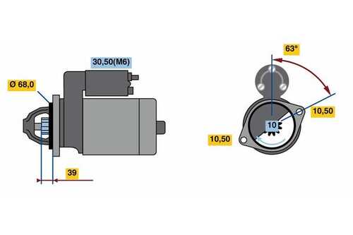 BOSCH 0001139037 Стартер! 12V d=68Porsche Panamera 09>