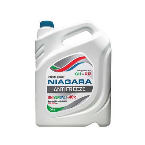 NIAGARA 001001005011 Жидкость охлаждающая 'Антифриз' 'Ниагара' (универсальный)(совместим с G11 и G12) 5 кг