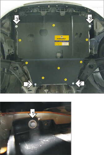 MOTODOR 01030 1/0/2) защита стальная 2 мм д, КПП Kia Venga