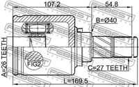 FEBEST 0211T32CVTLH ШРУС внутренний левый 26X40X27