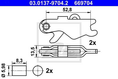 ATE 03.0137-9704.2 Распорный замок колодок! MB CL203/S203/W203/C203/CL203