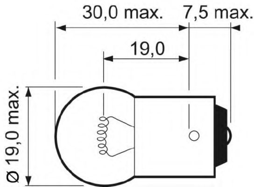 VALEO 032219 Лампа! (R5W) 5W 12V BA15S габарит/подсвет. номерного знака