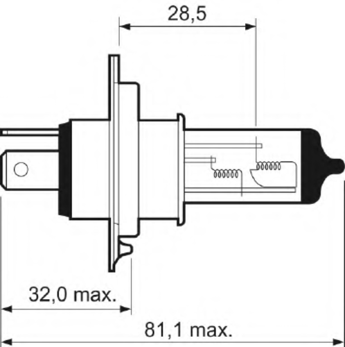 VALEO 032509 Лампа! (H4) 12V 60/55W P43t-38 галогенная увелич. срок службы Life X2