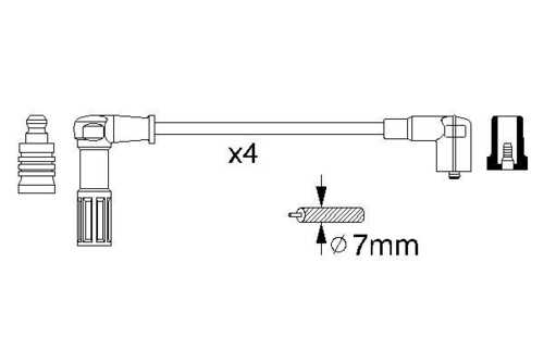 BOSCH 0 356 912 857 Провод высоковольтный! Audi A4/A6, VW Passat 1.8i 95-05