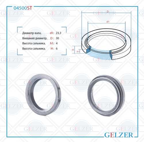 GELZER 04500ST Gelzer сальник рулевой рейки 23.3x30x4/6 (4)