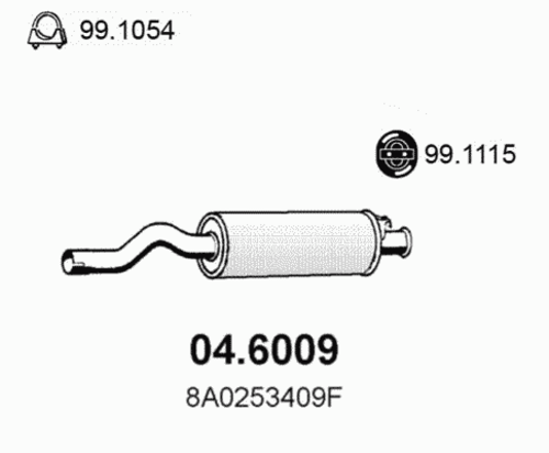 ASSO 046009 Глушитель (СРЕДНЯЯ часть)