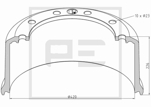 PEAUTOMOTIVE 046.698-00A Тормозной барабан