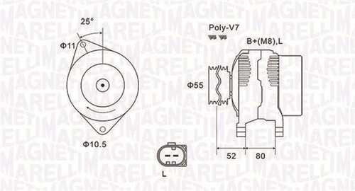 MAGNETIMARELLI 063731837010 Генератор! 140A Fiat Ducato, Iveco Daily 02>