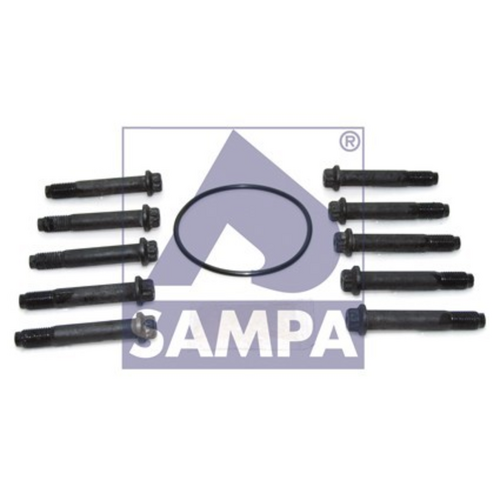 SAMPA 075.618 Комплект болтов крепления торм. диска! болты M12x1.5x75, кольцо упл., смазка SAF