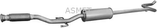 ASMET 08089 Tlumik ukladu wydechowego srodkowy CITROEN C3 PICASSO, PEUGEOT 2008 I, 207, 208 I 1.4/1.6 02.