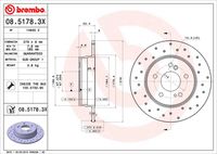 BREMBO 0851783X Диск тормозной задний! перфорир. D=278 MB W202/W203/W210 1.8-3.2