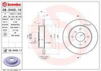 BREMBO 08.5443.10 Диск тормозной задний! Nissan Almera/Primera all 90>