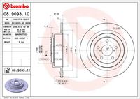 BREMBO 08.9093.11 Диск тормозной задний