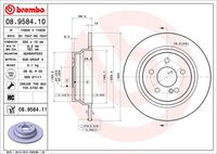 BREMBO 08.9584.11 Диск тормозной задний! MB W211 2.0-3.2CDi 03>