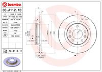 BREMBO 08.A112.11 Диск тормозной задний! Mazda 6 1.8-2.3/2.0Di 02>