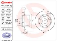 BREMBO 08.A147.11 Тормозной диск