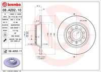 BREMBO 08.A202.11 Тормозной диск