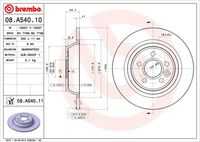 BREMBO 08.A540.11 Диск тормозной задний! с покрытием Ford Mondeo/S-Max 1.8/2.0TDCi/2.0-2.5 06>