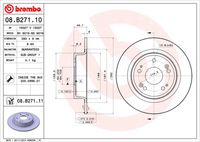 BREMBO 08.B271.11 Диск тормозной задний! Honda Accord VIII-IX 2.0/2.2i-DTEC/2.4 08>