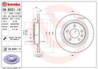 BREMBO 08.B351.11 Диск тормозной задний! Chevrolet Cruze, Opel Astra J 1.6/1.8/1.7D/2.0CDi 09>