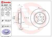 BREMBO 08.B357.10 Тормозной диск