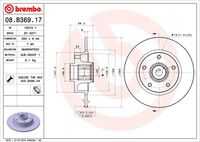 BREMBO 08.B369.17 Тормозной диск