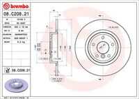 BREMBO 08.C208.21 Brake Disc