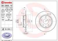 BREMBO 08.C653.11 Диск тормозной задний 265x9x5 Mazda 3 (BM) 09/13>/3 Saloon (BM) 09/13>