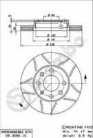 BREMBO 09.3090.75 Диск тормозной передний! Daewoo Lanos/Nexia 1.3/1.5i 95-04