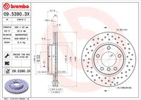 BREMBO 09.5390.3X Диск тормозной передний! перфорированный Xtra BMW E36/E46 1.8-2.5D M42-M52 91>