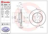 BREMBO 09.5584.11 Диск тормозной перед. Maz