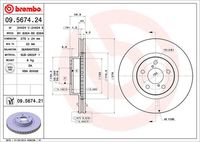 BREMBO 09.5674.21 Тормозной диск