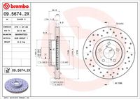 BREMBO 09.5674.2X Диск тормозной передний! перфорированный XtraSubaru Forester/Impreza/Legacy 92>