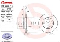 BREMBO 09.5869.14 Диск тормозной