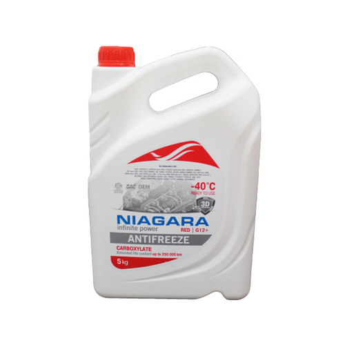 NIAGARA 096836 Антифриз G12+ 5kg, красный карбоксилатный готовый -40°C