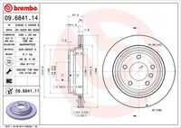 BREMBO 09.6841.11 Диск тормозной задний! BMW E39 2.3-4.0 M51/M52/M54/M57/M62 95>