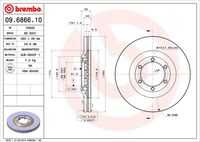 BREMBO 09.6866.10 Диск тормозной передний! Opel Frontera 2.2-3.1D 91>