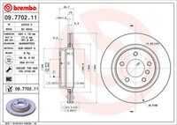 BREMBO 09.7702.11 Диск тормозной задний BMW E46 1.8-2.8i/1.8D/1.8/2.0TD 98-06