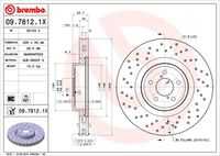 BREMBO 09.7812.1X Диск тормозной передний! Subaru Impreza 2.0-2.5i 00>/Legacy IV 2.0i 05>