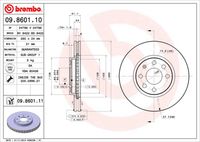 BREMBO 09.8601.10 Диск тормозной передний! Opel Corsa 1.8/1.7TDi 00>