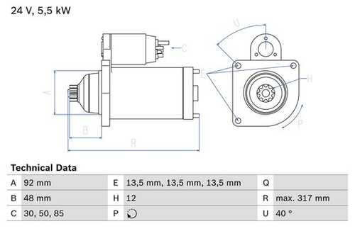 BOSCH 0 986 022 640 Стартер 24V 5.5kW 12zMAN TGA 01.01>