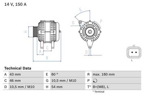 BOSCH 0986046240 Генератор! Citroen C3 1.4-1.6HDi 02>/C4 1.6-2.0HDi 04>