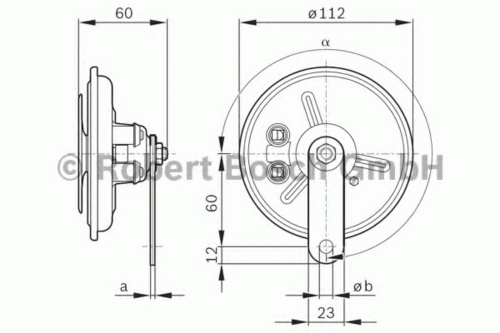 BOSCH 0986320312 Сигнал звуковой! 24V 335Hz Scania, Iveco, Opel, MAN