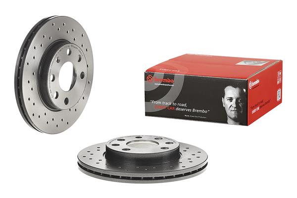 BREMBO 09.8635.1X Диск тормозной передний! перфорированный Opel Corsa 1.0/1.2/1.7D 00>