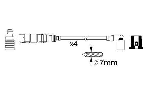 BOSCH 0986356359 Комплект проводов! Audi A3/A4, Seat Ibiza, VW Golf 1.6 94>