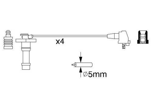 BOSCH 0986356928 Комплект проводов! Toyota Avensis/Carina/Corolla 1.6-1.8i 92-00