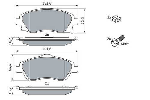 BOSCH 0986424527 0 986 424 527 774 12 колодки дисковые п. Opel Corsa C 1.0-1.7DTi 00>