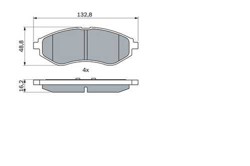 BOSCH 0986424818 0 986 424 818 986 00=D11129-01 колодки дисковые п. Daewoo Kalos 1.2i/1.4i 02>