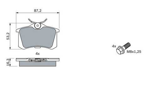 BOSCH 0 986 461 769 Комплект тормозных колодок, дисковый тормоз